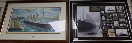 Millvina Dean, the last survivor of The Titanic, a signed photo montage and a signed limited edition print of The Titanic (2)